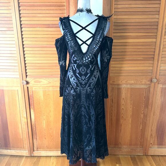 Devil Fashion Etherial Efflorescence Gothic Victorian Dark Fairycore Dress - Picture 7 of 14